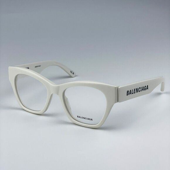 NEW Balenciaga BB0263O 003 White Square Unisex Eyeglasses - Picture 6 of 11